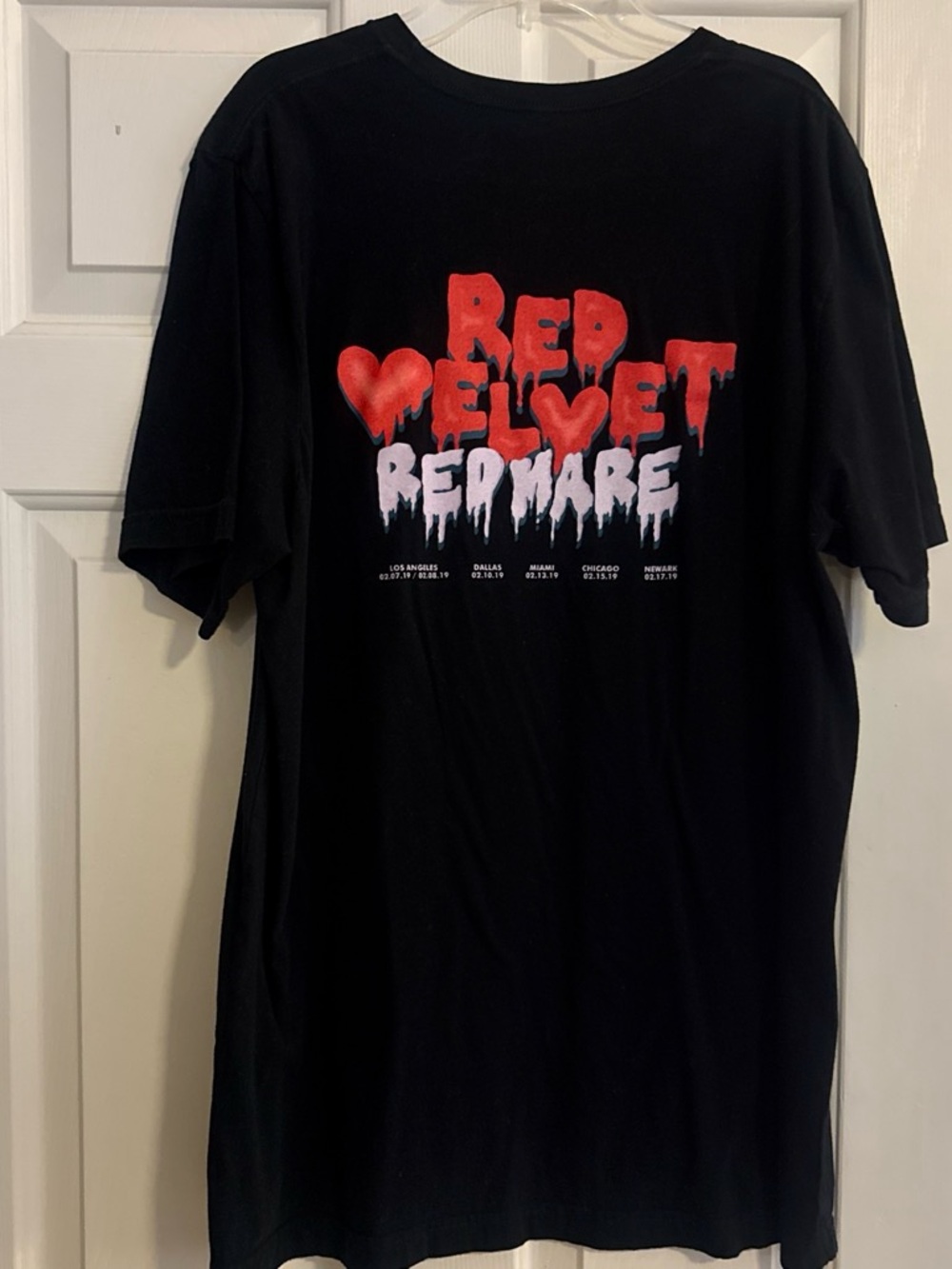 Bella Canvas Black Short-Sleeve Tee with Red & White 'Red Velvet' Graphic